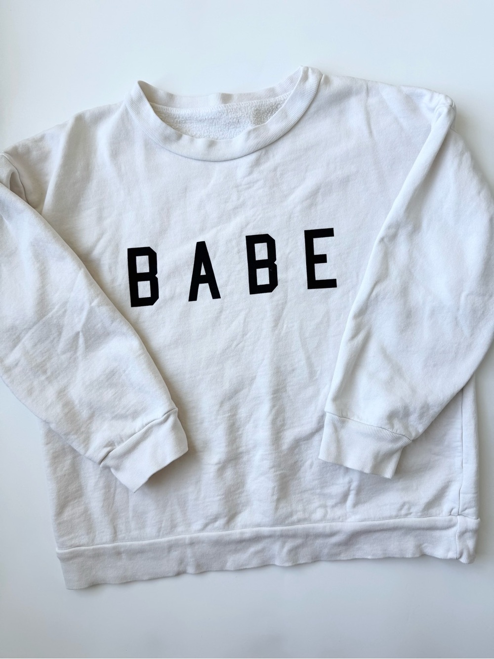 Kids 'Babe' Graphic Sweatshirt - White